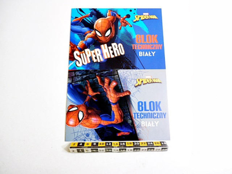 BLOK TECHNICZNY A4 BIALY SPIDER MAN 1201