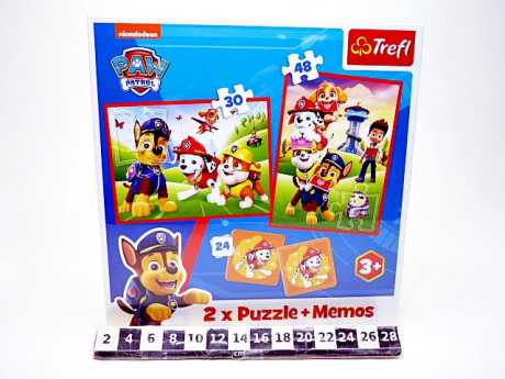 PUZZLE 2W1 + MEMOS PAW PATROL 3376