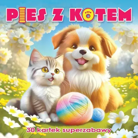 Kolorowanka z naklejkami PIES Z KOTEM OK300 - Hurtownia Bonk