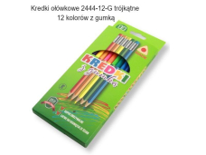 KREDKI OLOWK. TROJK. Z GUMKA 12KOL 7994