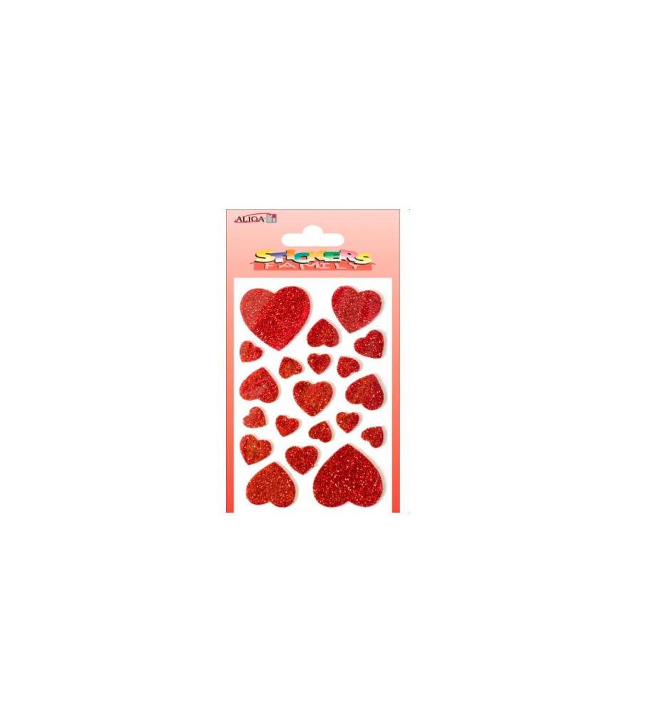 NAKLEJKI SERCA BROKAT BL 16.5CM 3013