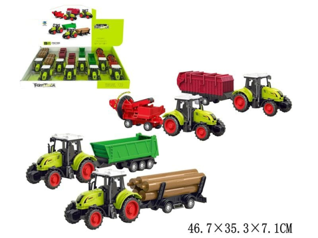 TRAKTOR Z PRZYCZEPAMI 4R/A8 23CM 1181