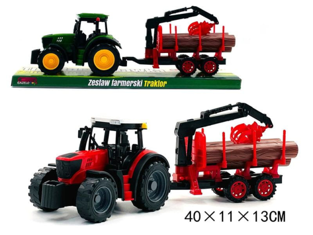 TRAKTOR Z DREWNEM 41CM 1525