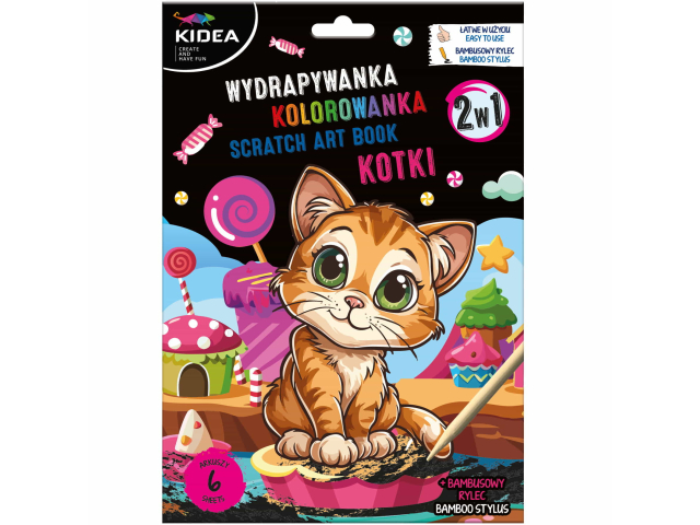 WYDRAPYWANKA Z KOLOROWANKA KOTKI 7018