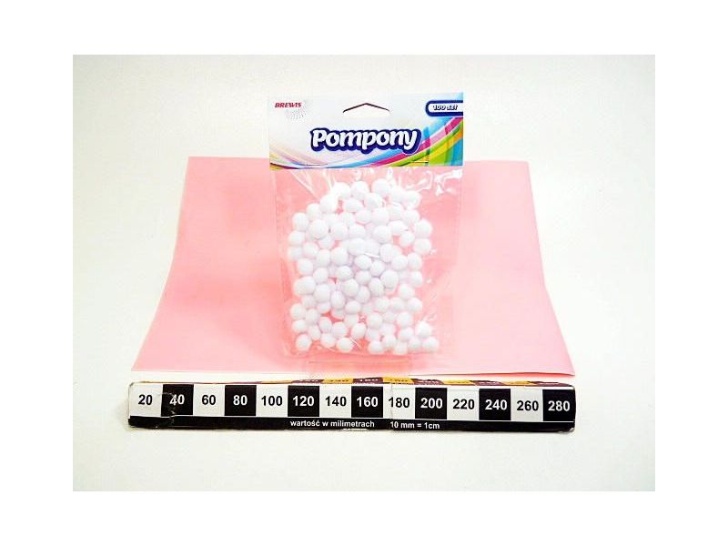 POMPONY POM17 BIALE 10MM 5490