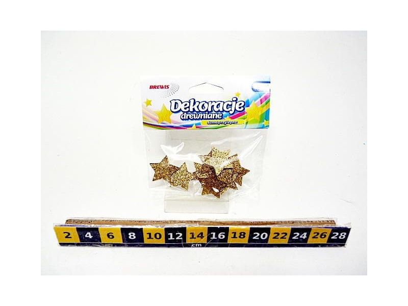 DEKORACJE DREWNIANE GWIAZDKI 12SZT. 3250