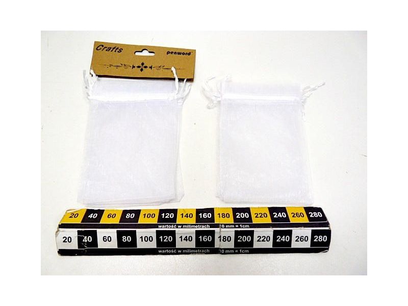 WORECZKI ORGANZA 10x15CM BIALE 10SZT 626