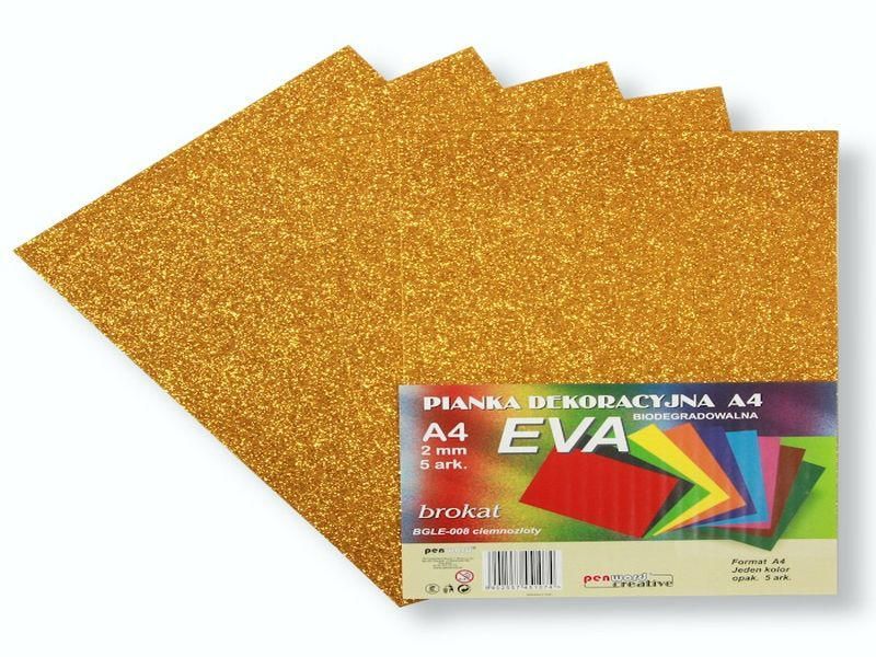 PIANKA EVA BROKAT A4 CIEMNOZLOTA 1074