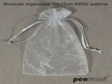 WORECZKI ORGANZA 10x15CM SREBN.10SZT 974