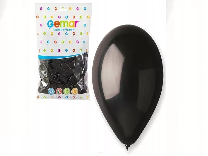 BALON PASTEL CZARNY 26CM 100SZT 1410