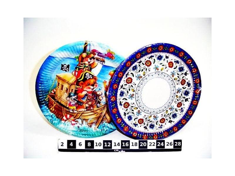 TALERZYK PAPIER 227MM 8SZT MIX