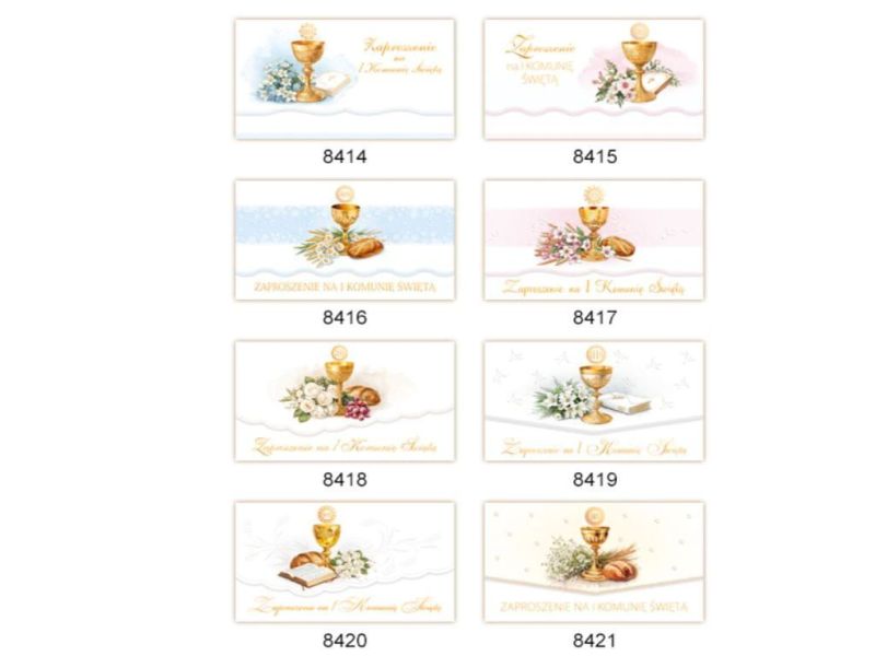 ZAPROSZENIA EXCL. BROKAT KOMUNIA A10 388