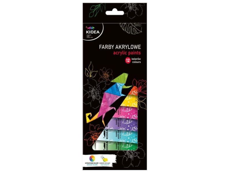 FARBY AKRYLOWE 12KOL 12ML KIDEA 6578