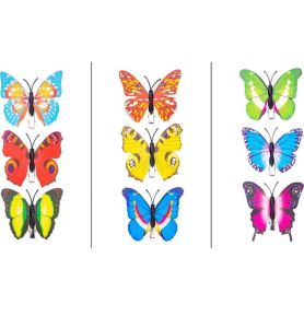 MOTYLKI DEKORACYJNE 7.5CM 3SZT. 5397