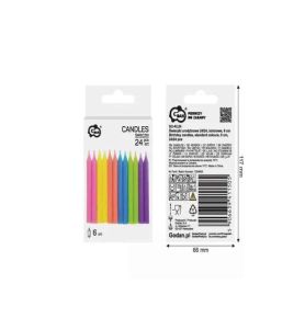 SWIECZKI URODZINOWE KOLOR 24SZT 6CM 1505