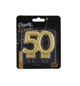 SWIECZKA CYFRA 50 METALIK ZLOTA 9280