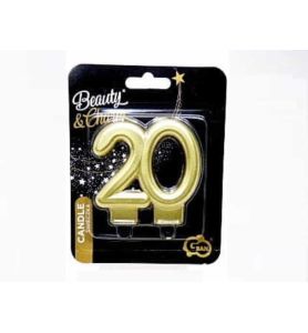 SWIECZKA CYFRA 20 METALIK ZLOTA 0742