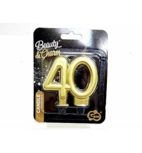 SWIECZKA CYFRA 40 METALIK ZLOTA 9266