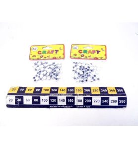 OCZKA NAKLEJANE 8mm 100szt 9366/0950