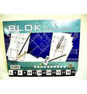 BLOK TECHNICZNY A4 BIALY Q 250g 0259