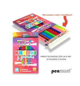KREDKI 18 KOL Z GUMKA 8008