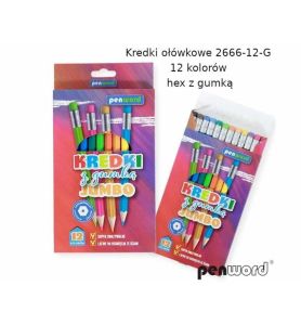 KREDKI Z GUMKA 12KOL JUMBO 4535