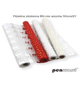 FLIZELINA ZDOBIONA 50CMX5Y 7828
