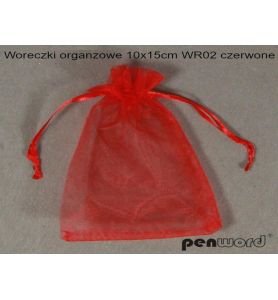 WORECZKI ORGANZA 10x15CM CZERW.10SZT 998