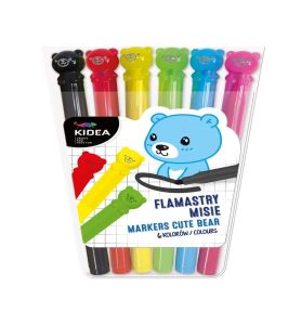 FLAMASTRY MISIE 6KOL KIDEA 4345