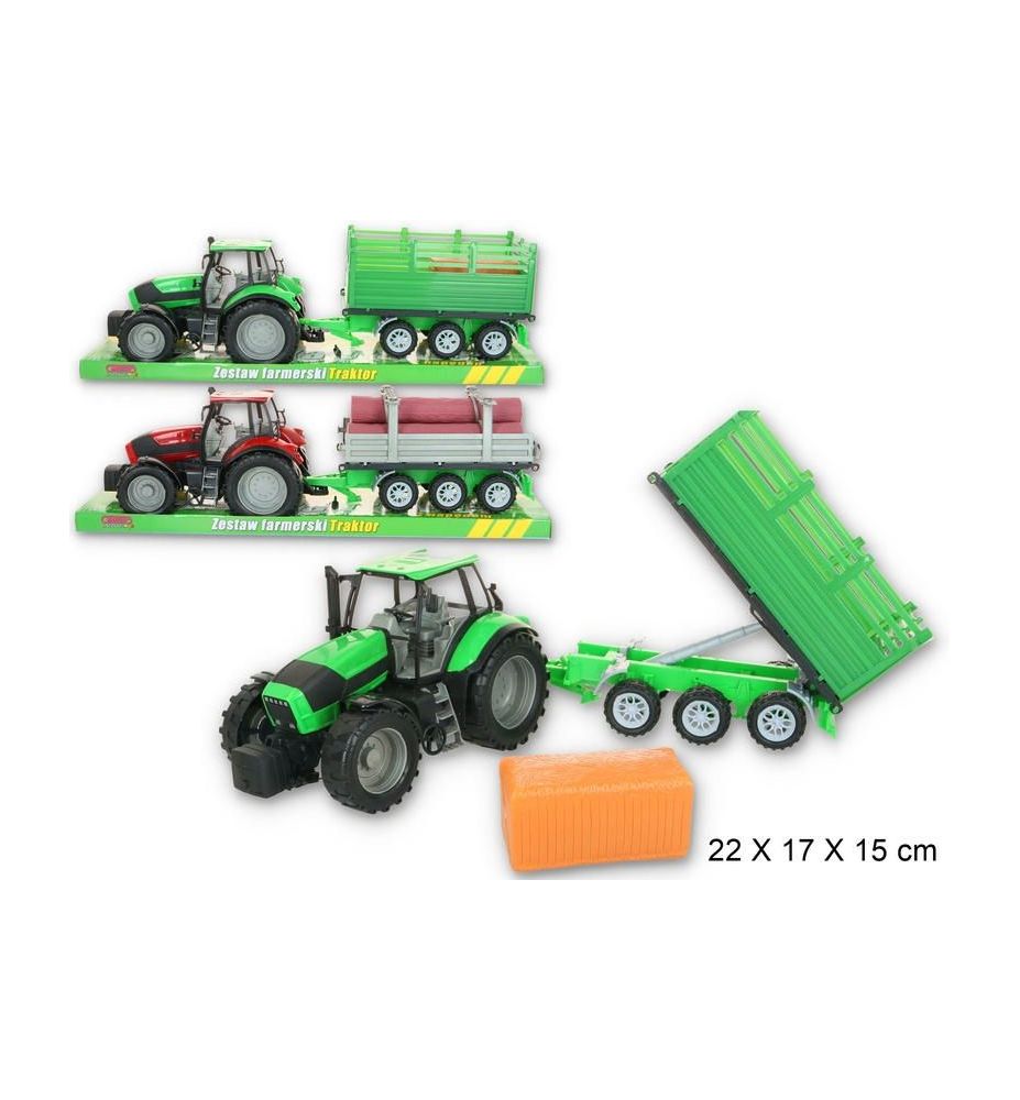 TRAKTOR Z PRZYCZEPA 50CM 2561