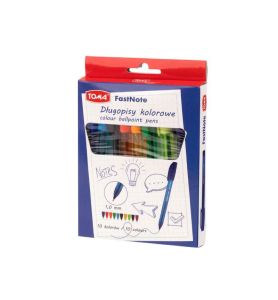 DLUGOPISY KOLOROWE 10SZT FASTNOTE 4022