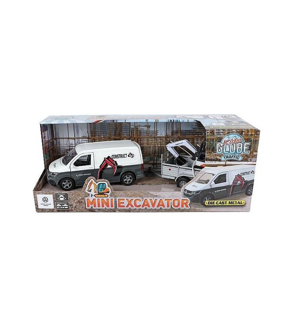 VW TRANSPORTER PRZYCZEPA Z KOPARKA 4395