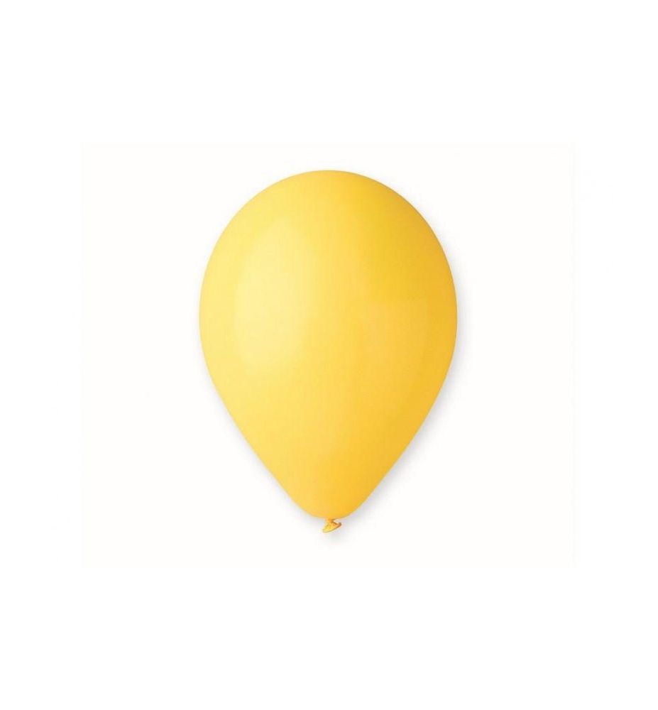 BALON PASTEL ZOLTY 21CM 100SZT 0210