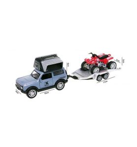 AUTO SAFARI PRZYCZEPA Z QUADEM 20CM 4743