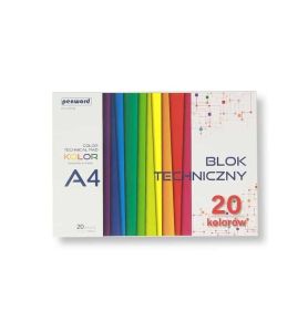 BLOK TECHNICZNY A4 KOLOR 185G 2163
