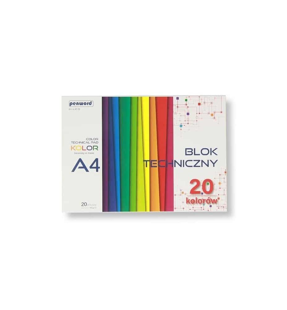 BLOK TECHNICZNY A4 KOLOR 185G 2163