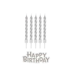 SWIECZKI UR. HAPPY BIRTHDAY SREBRNE 9707
