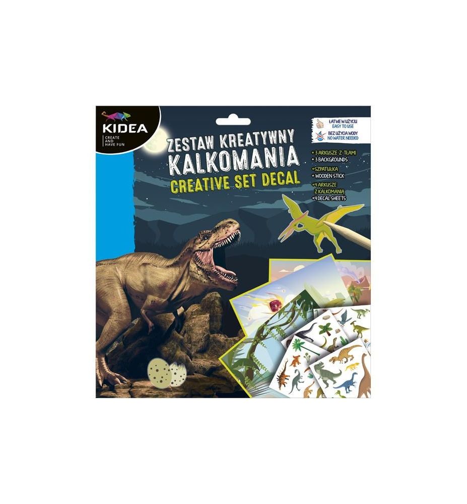ZESTAW KREAT. KALKOMANIA DINOZAURY 2543