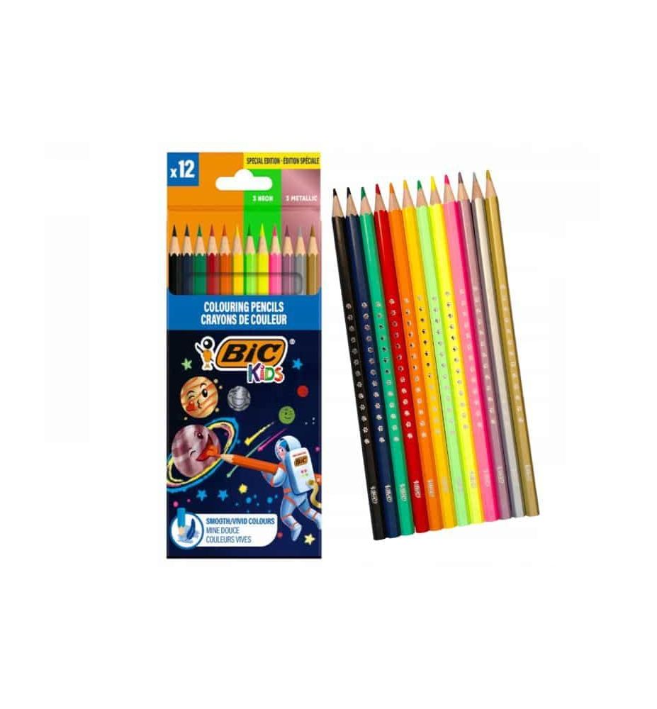 KREDKI BIC KIDS 12KOL DREWNIANE 5055