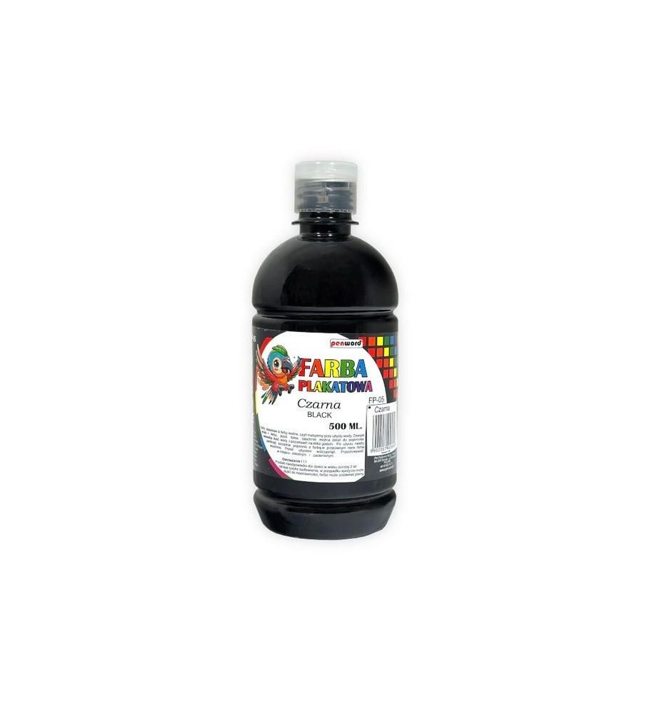 FARBA PLAKATOWA 500ML CZARNA 3658