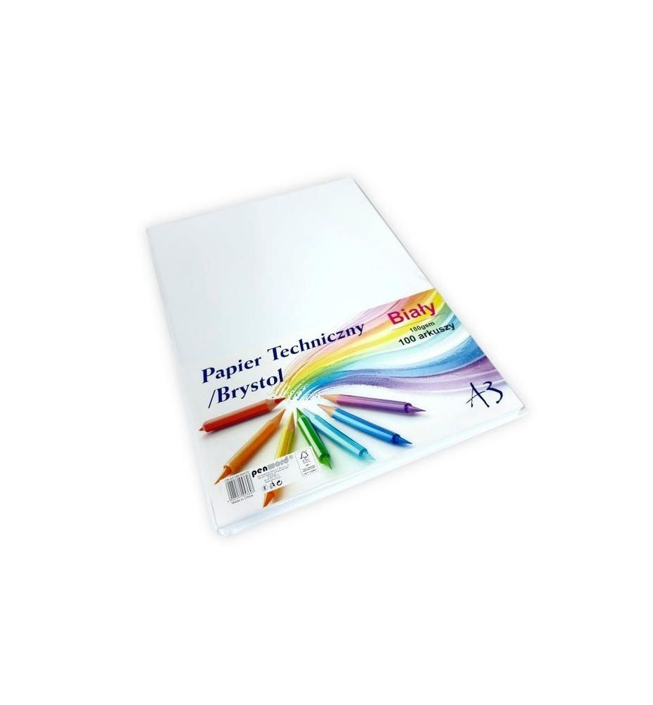 PAPIER TECHNICZNY A3 100ARK. BIALY 3603