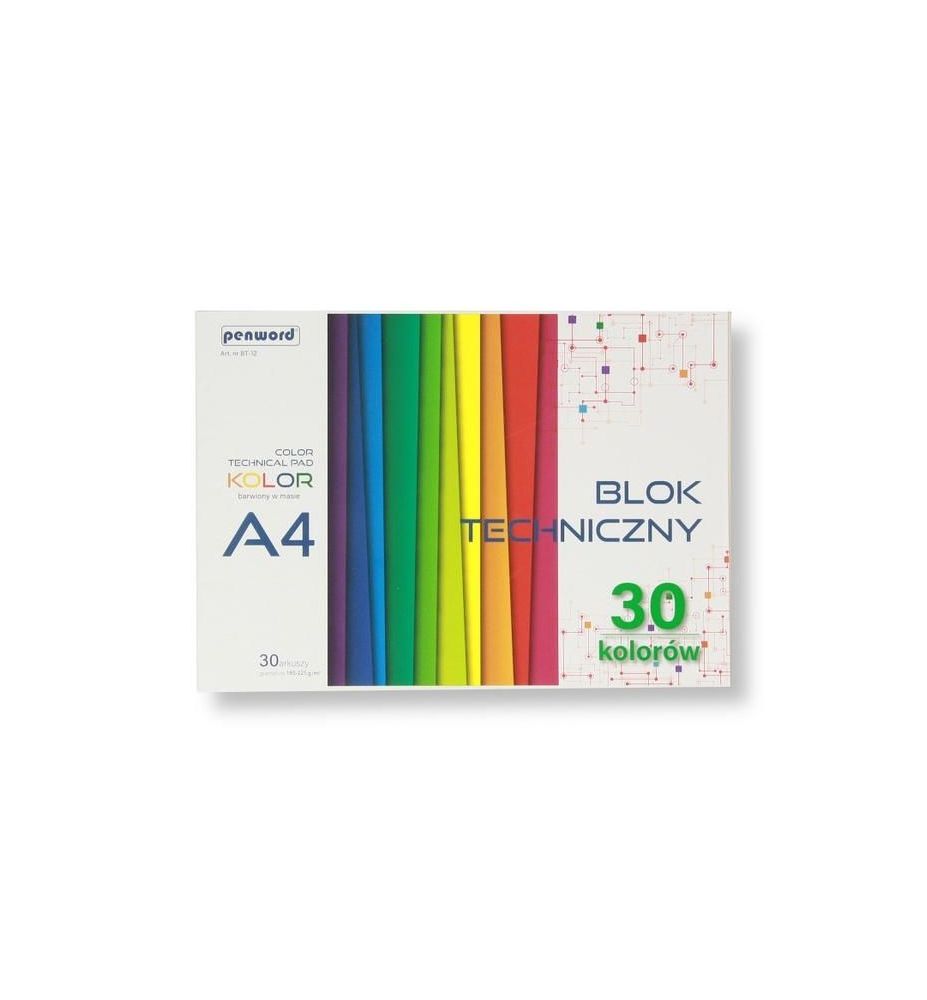 BLOK TECHNICZNY A4 KOLOR 185-225G 2187