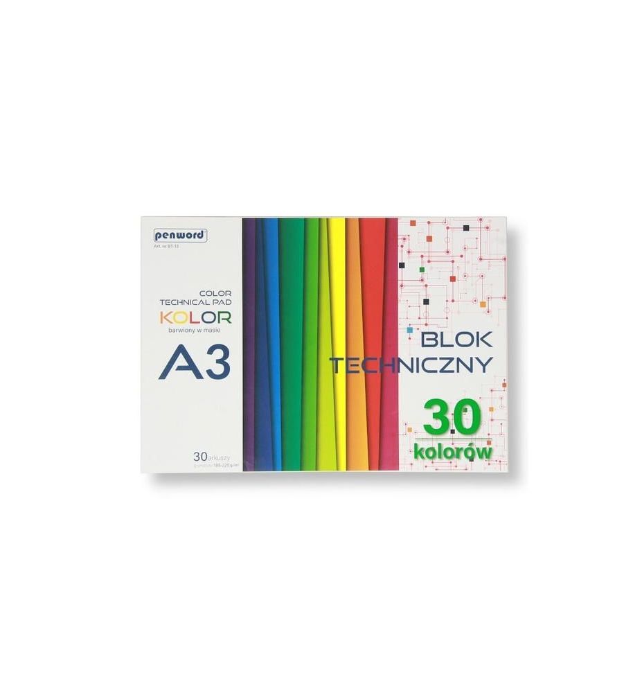 BLOK TECHNICZNY A3 KOLOR 185-225G 2194