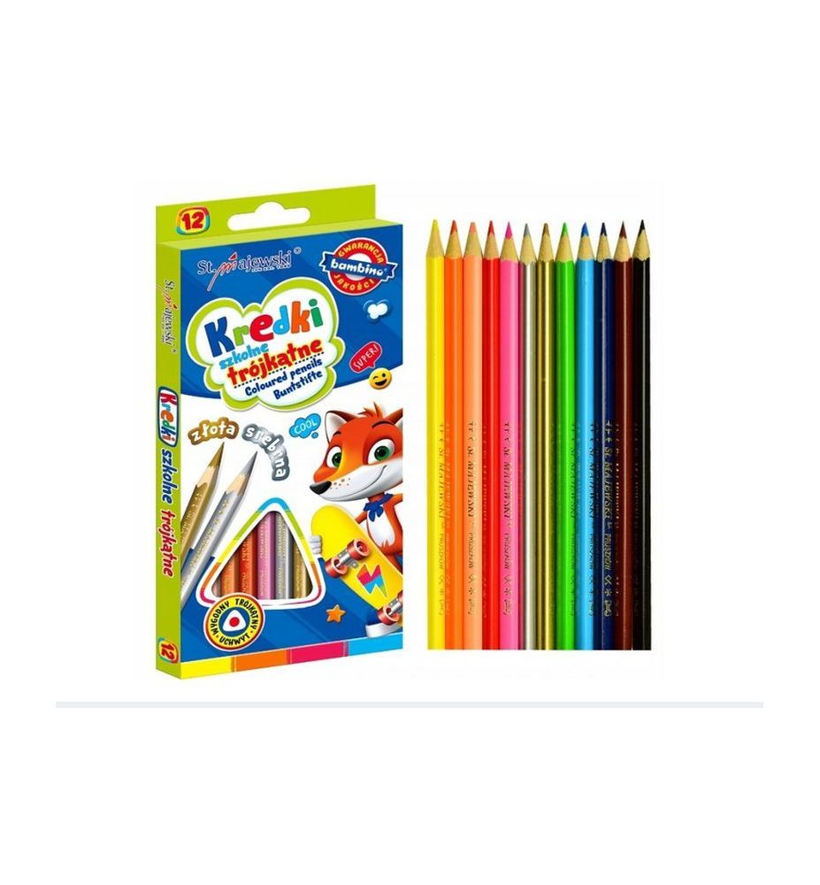 KREDKI 12K. TROJKATNE 18CM PUD. 2038