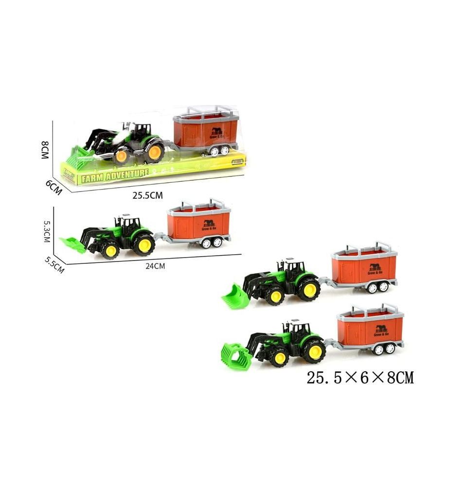 TRAKTOR Z PRZYCZEPA DLA KONI 25CM 4256