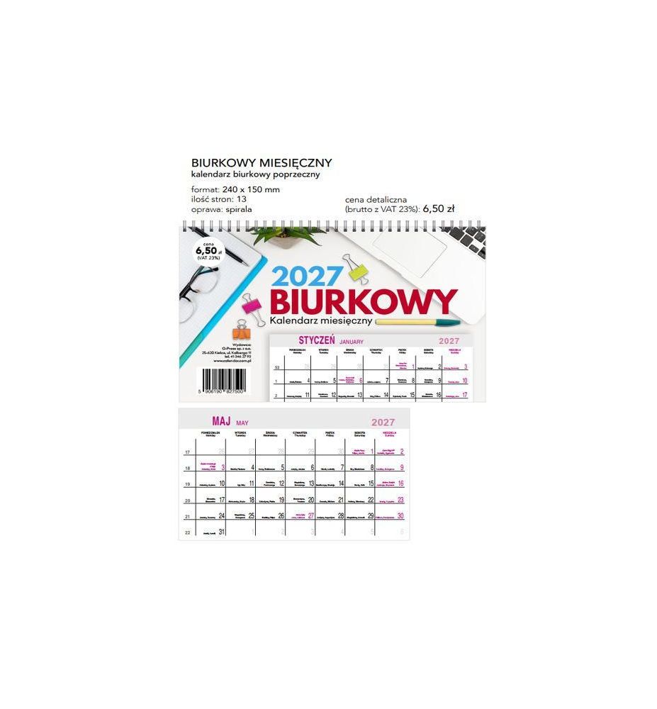 KALENDARZ BIURKOWY MIESIECZNY POPRZ 7500