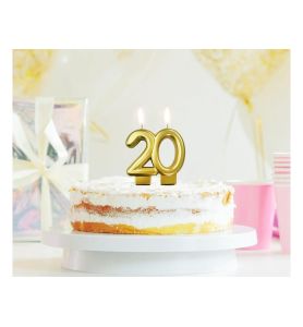 SWIECZKA CYFRA 20 METALIK ZLOTA 0742