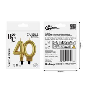 SWIECZKA CYFRA 40 METALIK ZLOTA 9266