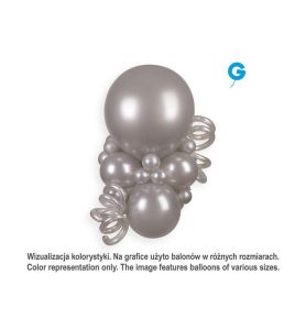 BALON PASTEL SREBRNY 26CM 100SZT 3810