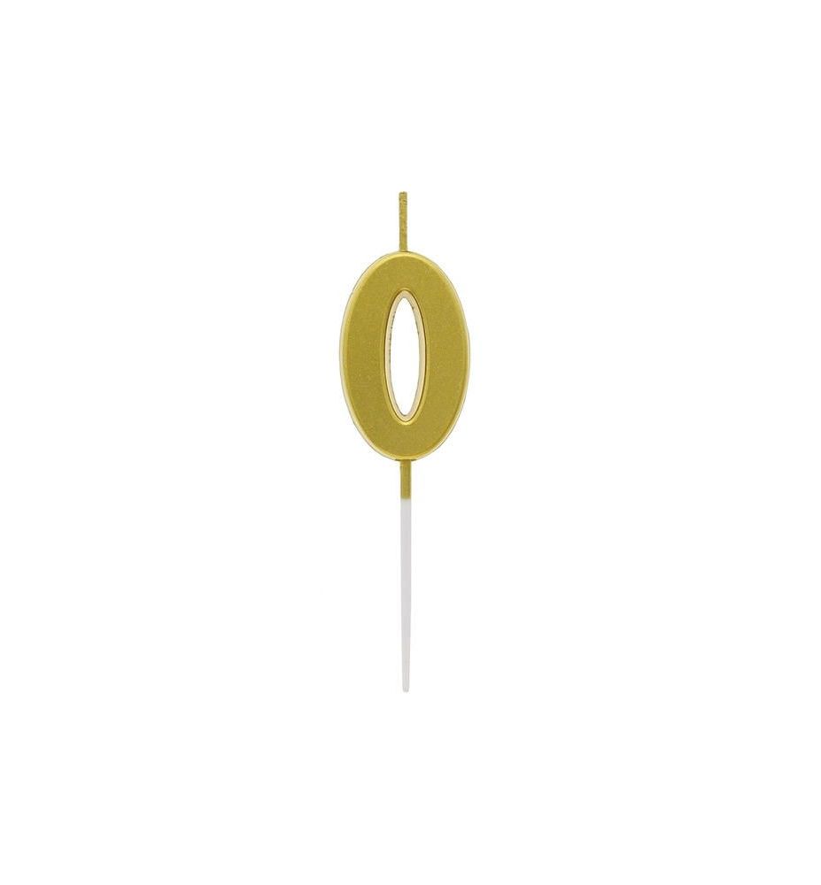 SWIECZKA PIKER CYFRA 0 ZLOTA 9.5CM 5837